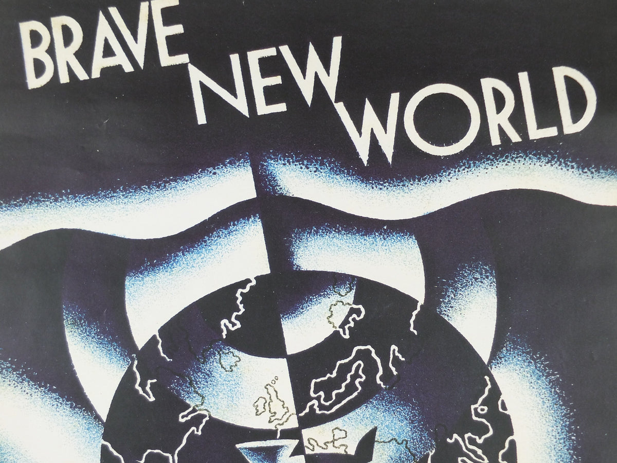 Brave New World Poster, Aldous Huxley, dystopian novel, Chatto and Windus, Bookish Design, reprint, wall art decor