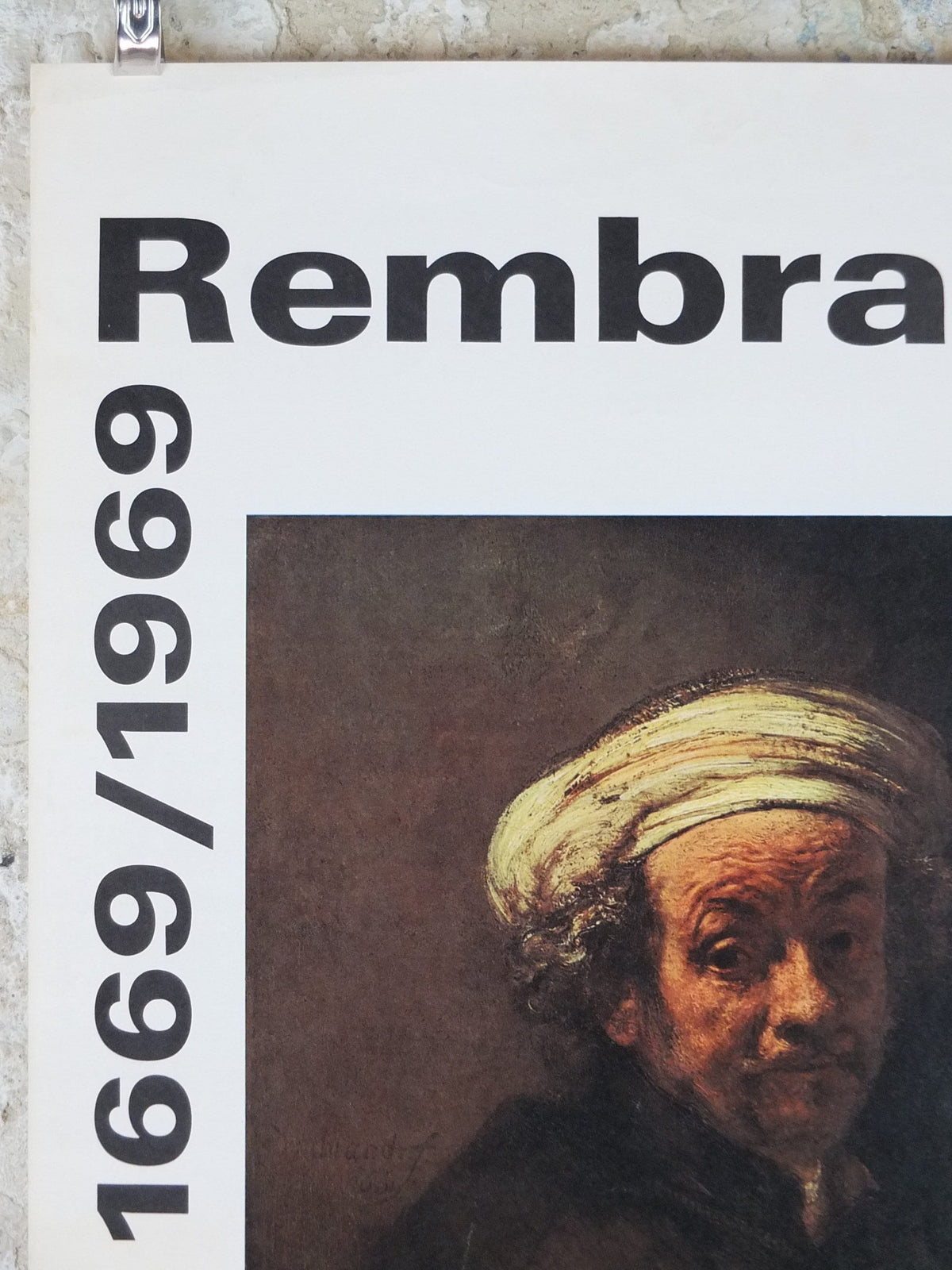 1969 Rembrandt Poster, Self Portrait as the Apostle Paul 1661, Rijksmuseum Amsterdam, artist gallery exhibition, wall art decor