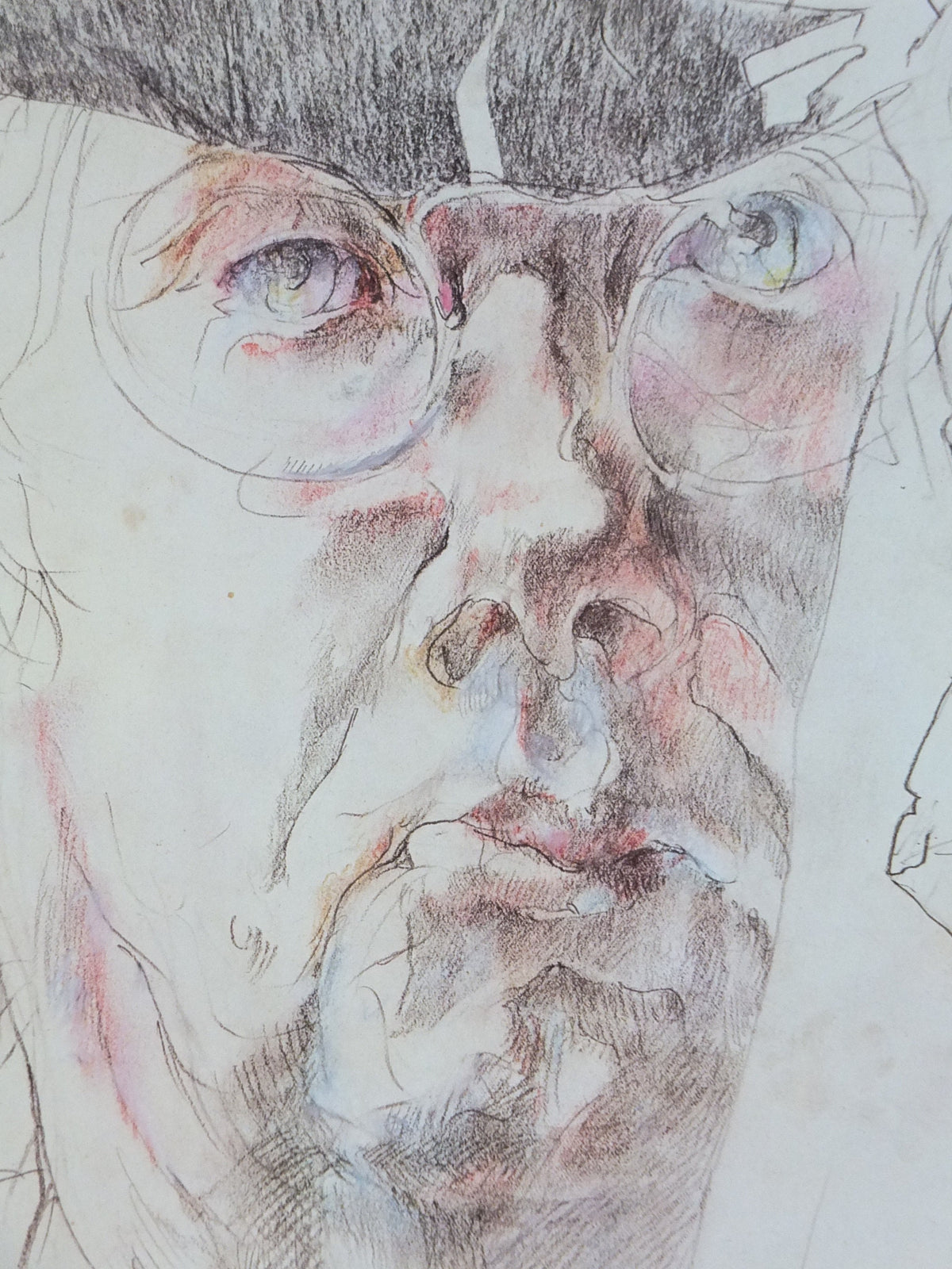 1981 Horst Janssen Poster, Self Portrait 1982, Albertina Wein, lithography and print making, gallery exhibition wall art decor
