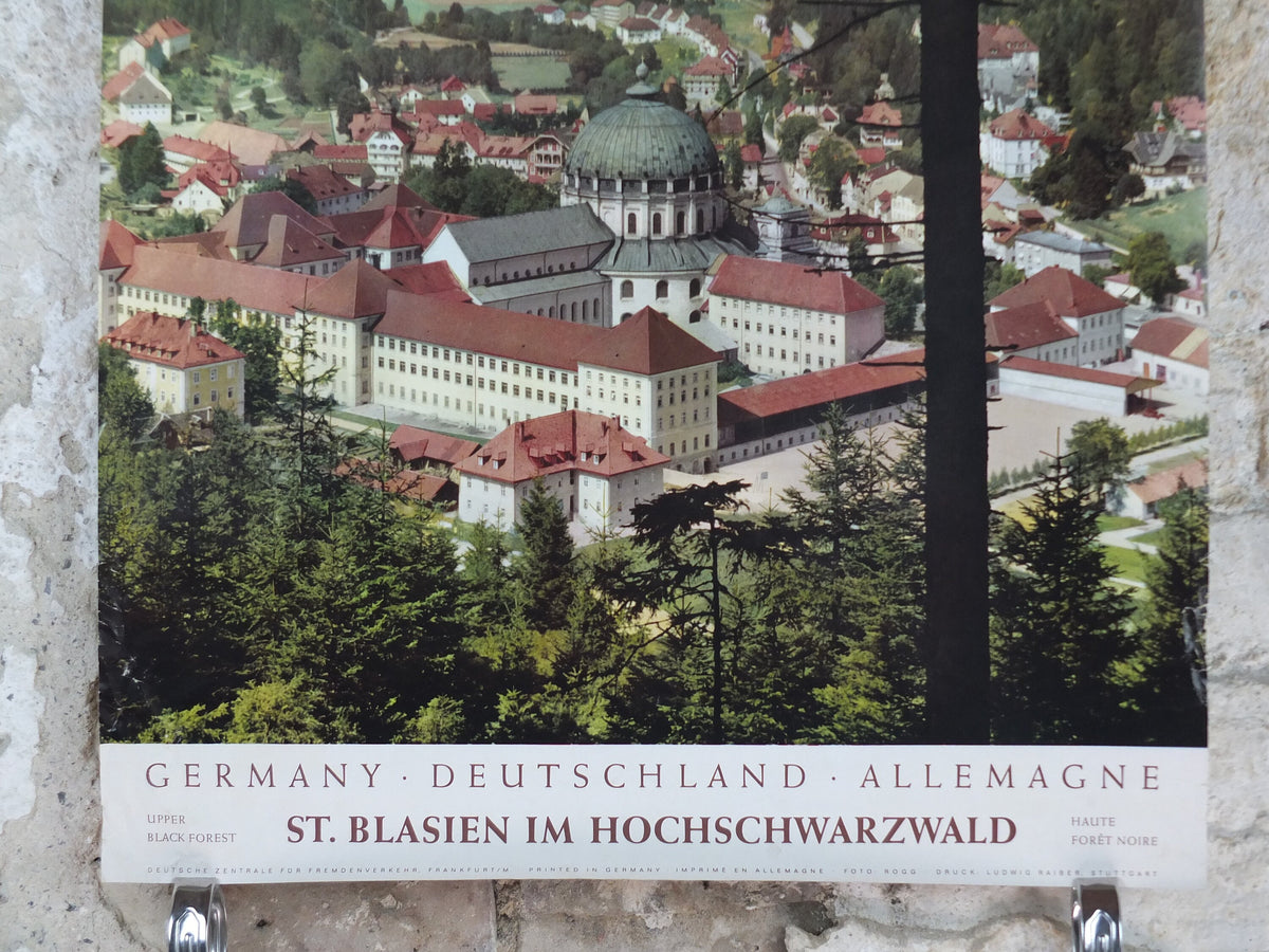 1960s St Blasien Black Forest Poster, Spa Town in the Black Forest, Germany, Sankt Blasien Hochschwarzwald, travel tourism, wall art decor