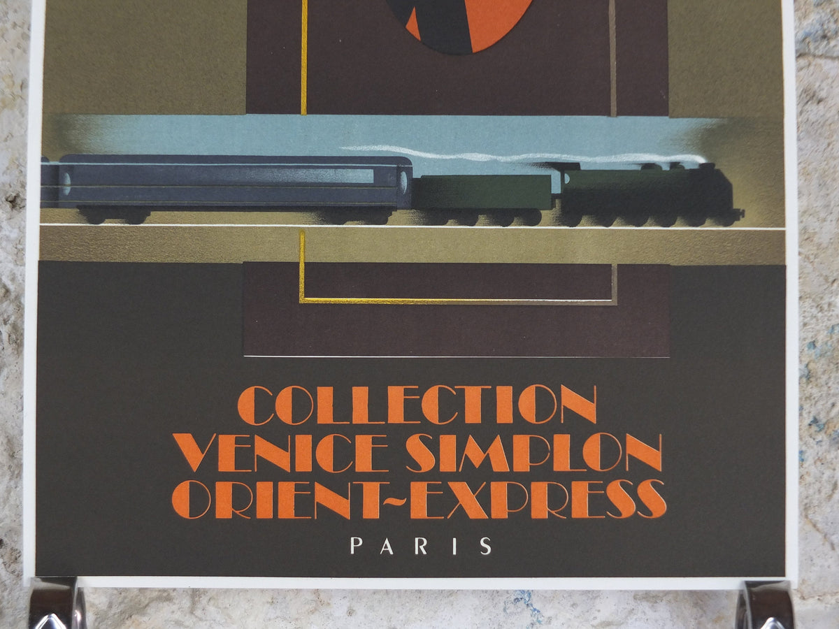 Original Venice Simplon Orient Express Poster, The Waiter by Fix Masseau, 1985 limited edition of 200, train, art deco, wall art decor