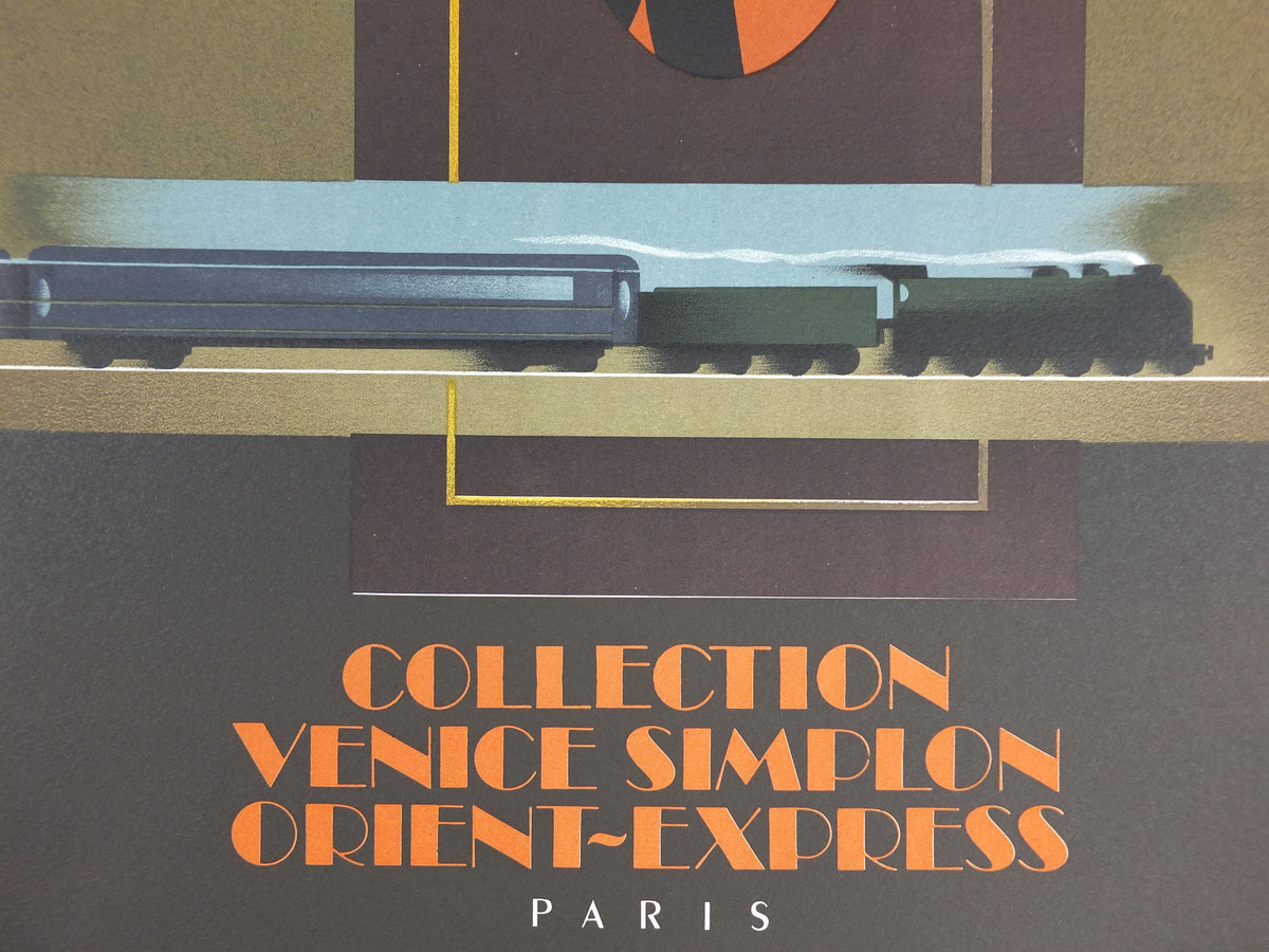 Original Venice Simplon Orient Express Poster, The Waiter by Fix Masseau, 1985 limited edition of 200, train, art deco, wall art decor