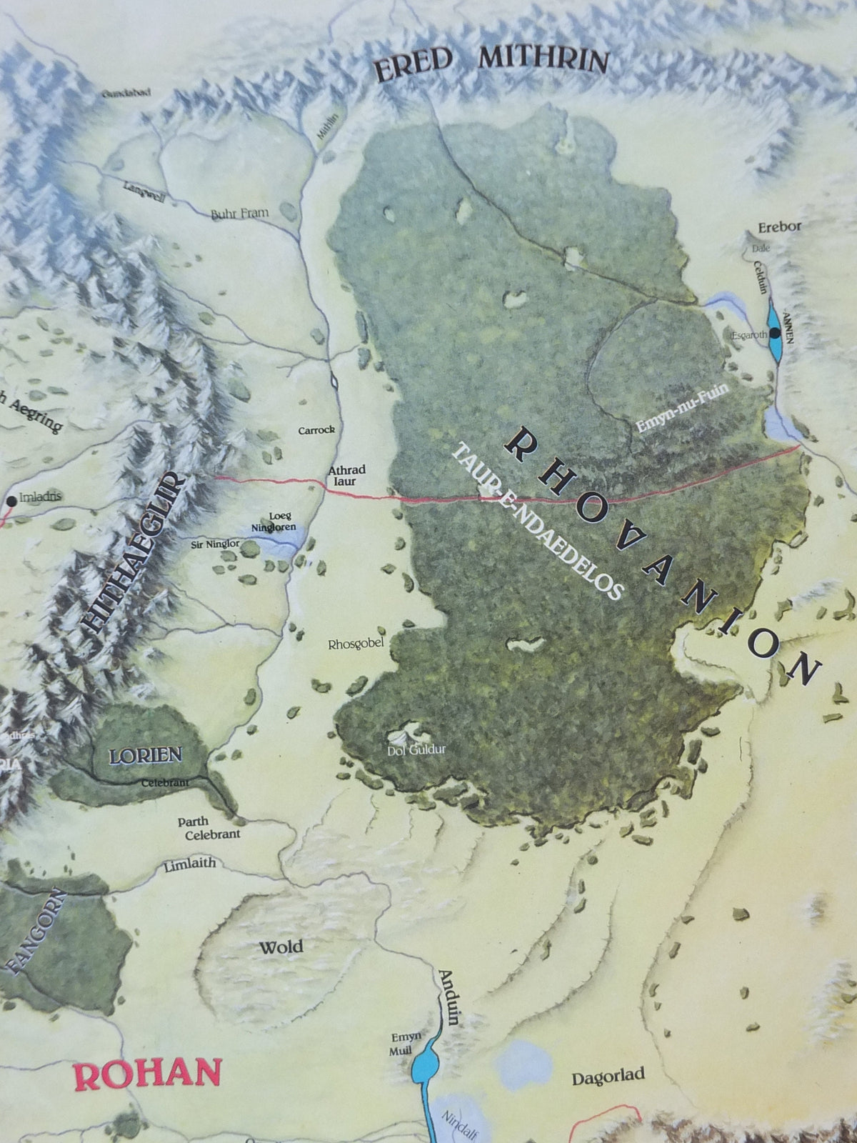 1989 Campaign Map of North West Middle Earth Poster, J.R.R. Tolkien, by Eric Hotz Peter Fenlon, Lord of the Rings, Hobbit, fantasy wall art