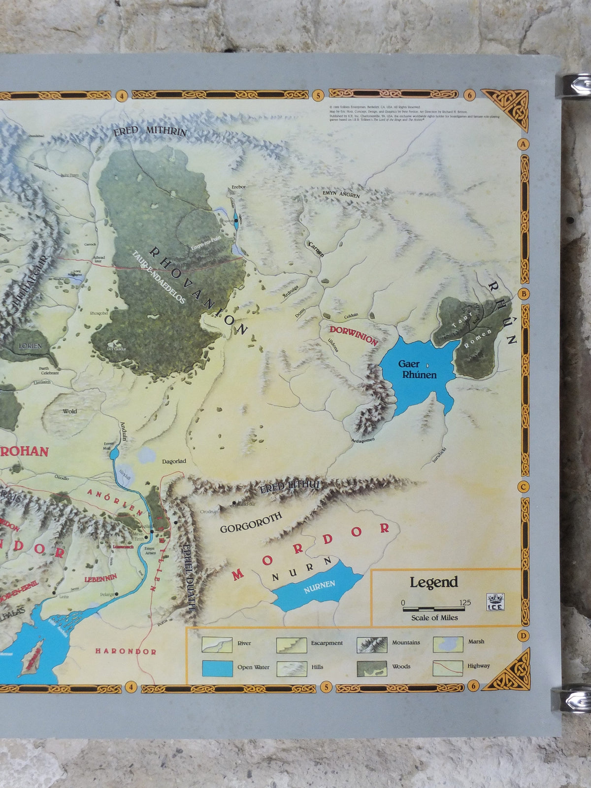 1989 Campaign Map of North West Middle Earth Poster, J.R.R. Tolkien, by Eric Hotz Peter Fenlon, Lord of the Rings, Hobbit, fantasy wall art