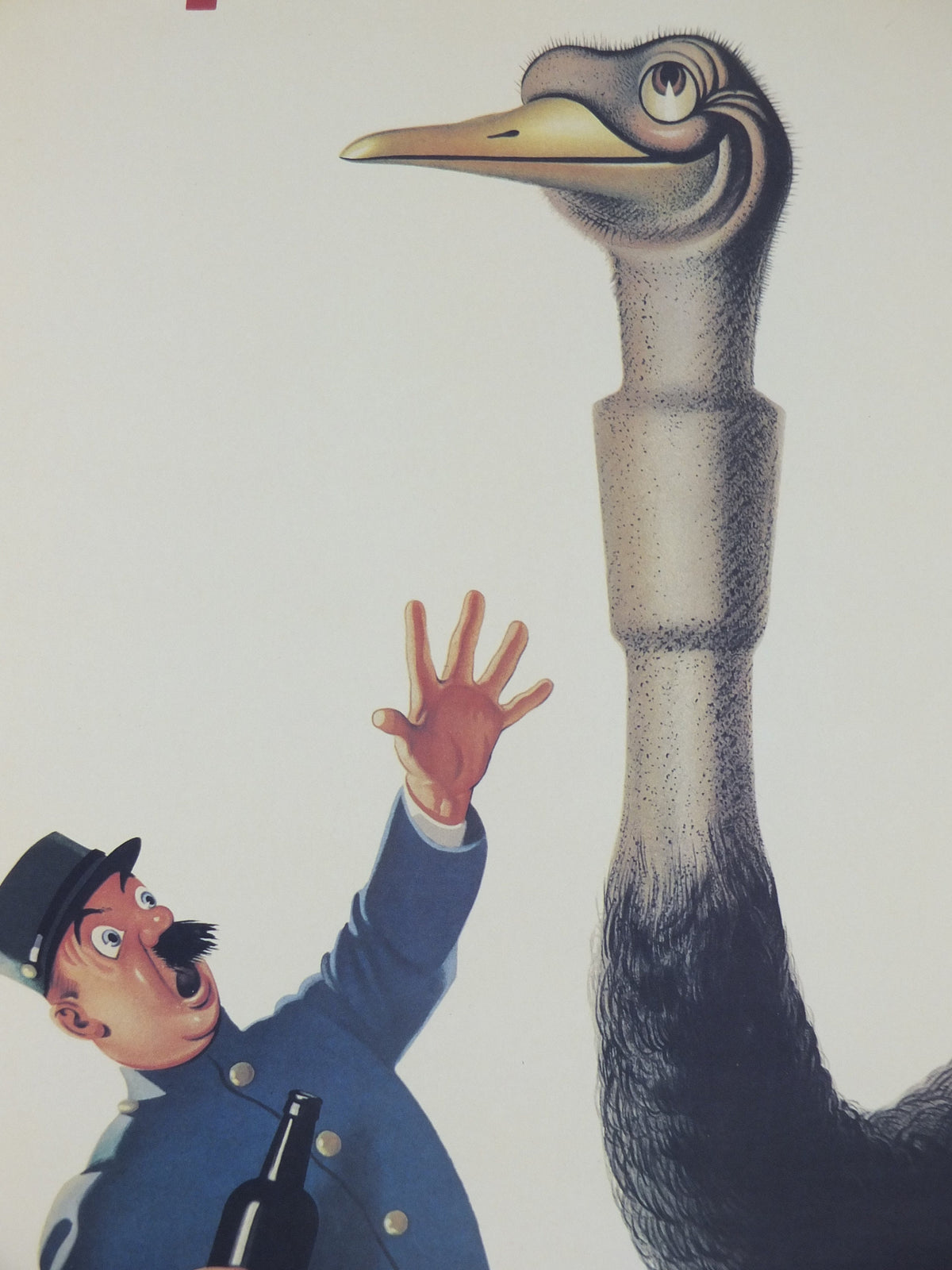 1990s My Goodness My Guinness Poster, from Guinness Museum, By John Gilroy 1936, Ostrich has swallowed a Guinness, Wall art retro decor