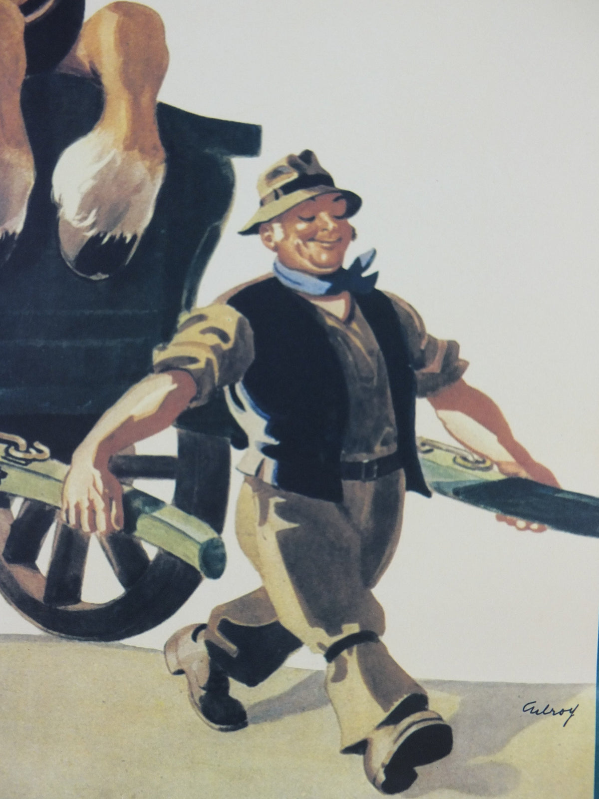 1990s Guinness for Strength Poster, from Guinness Museum, By John Gilroy 1949, Horse and Cart pulled by the farmer, Wall art retro decor