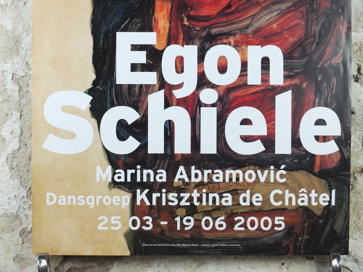 2005 Egon Schiele Poster, Self portrait with hand on face 1910, Expressionism gallery exhibition, wall art decor