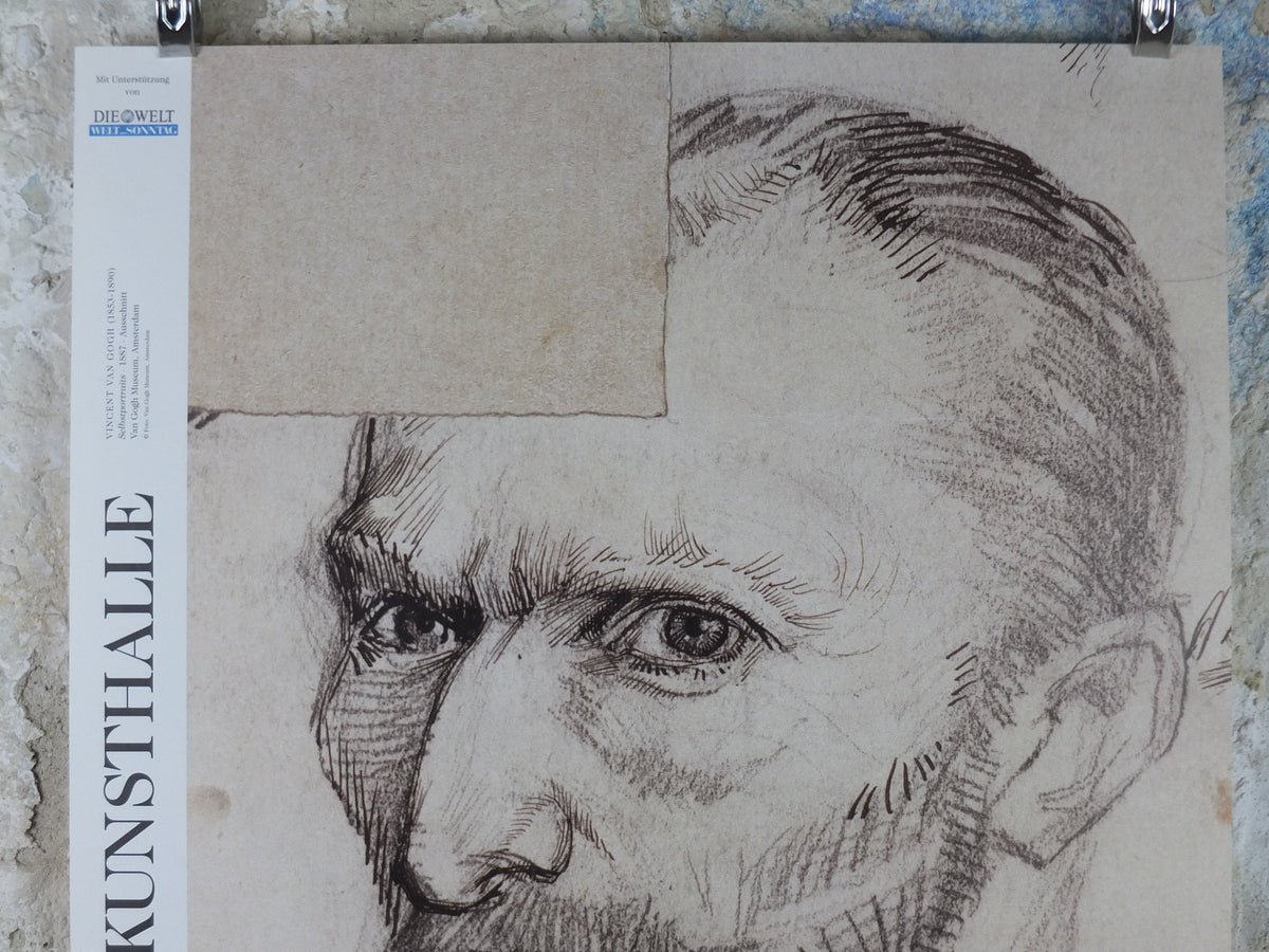 2002 Vincent Van Gogh Poster, "The Paris Drawings" at the Hamburg Art Museum, Post-Impressionism gallery exhibition, wall art decor