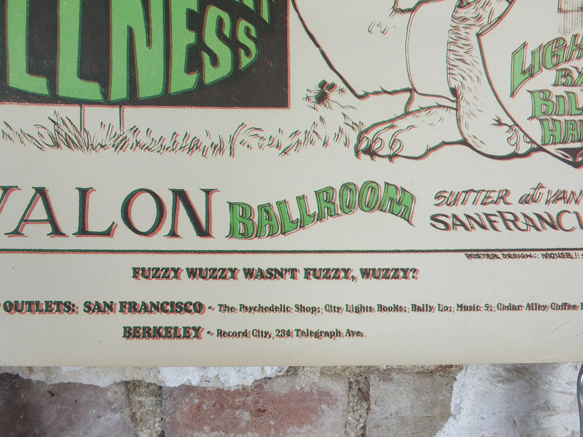 1966 Keep California Green / Sir Douglas Quintet and Everpresent Fullness Poster Avalon Ballroom Psychedelic folk rock music, wall art decor