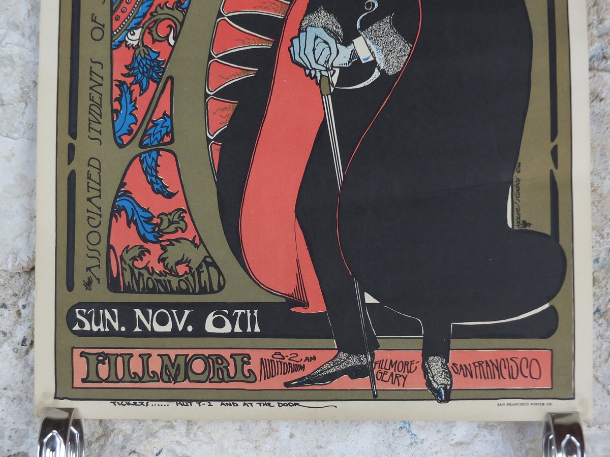 1966 Jefferson Airplane Poster, Fillmore, Home Coming Dance, Berkeley University, San Francisco, Psychedelic folk rock music, wall art decor