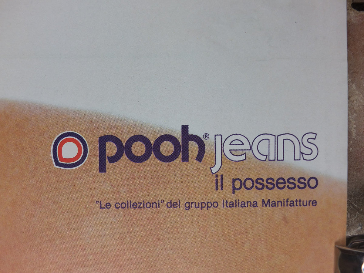 1983 Pooh Jeans Poster, Marilyn Monroe, Possiedimi, il possesso, own me, possession, Italy style fashion, advertising retro wall art decor