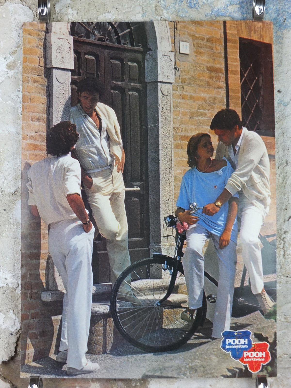 1983 Pooh Jeans Poster, Pooh Jeans System, Pooh Sportswear, Italy style chic fashion, advertising retro wall art decor