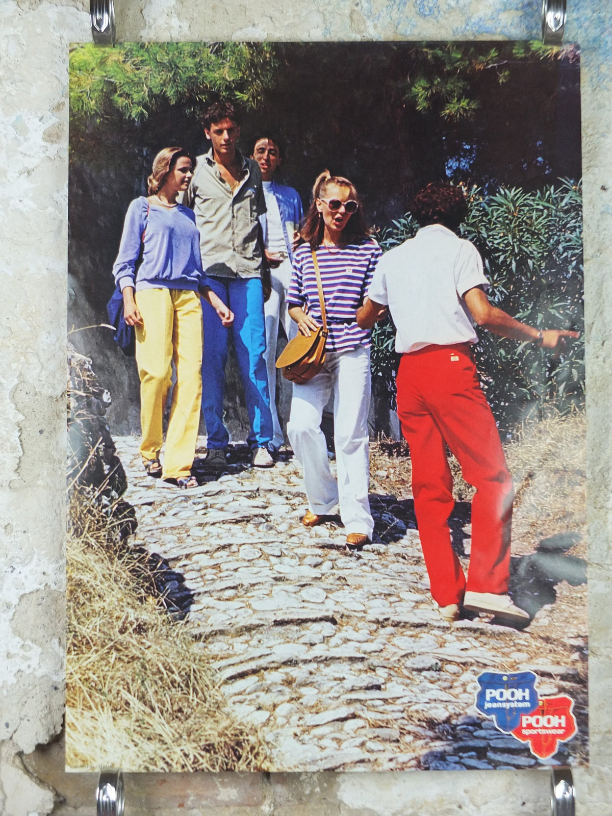 1983 Pooh Jeans Poster, Pooh Jeans System, Pooh Sportswear, Italy style chic fashion, advertising retro wall art decor