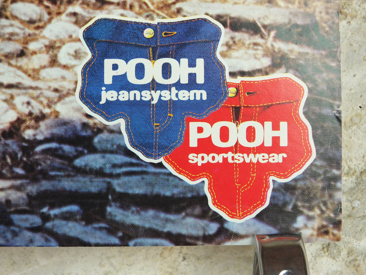 1983 Pooh Jeans Poster, Pooh Jeans System, Pooh Sportswear, Italy style chic fashion, advertising retro wall art decor
