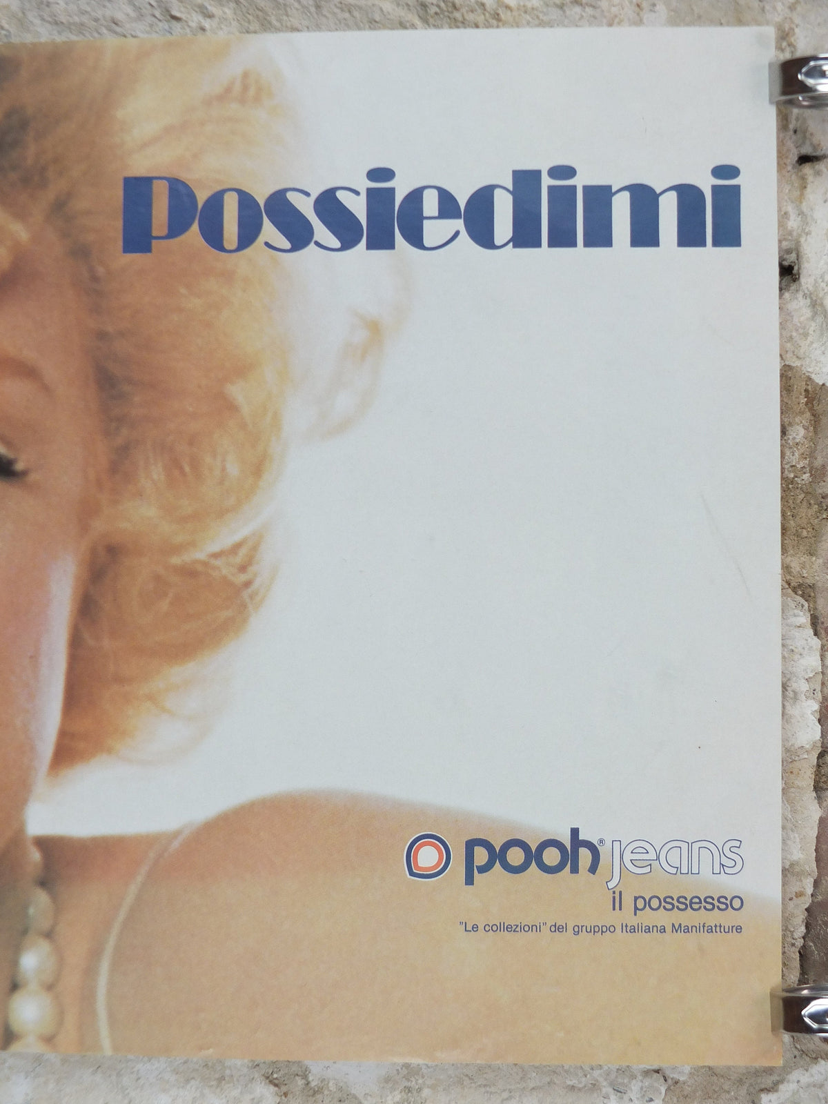 1983 Pooh Jeans Poster, Marilyn Monroe, Possiedimi, il possesso, own me, possession, Italy style fashion, advertising retro wall art decor