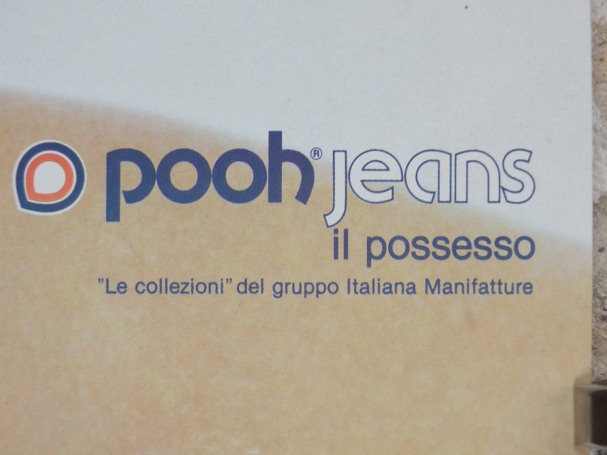 1983 Pooh Jeans Poster, Marilyn Monroe, Possiedimi, il possesso, own me, possession, Italy style fashion, advertising retro wall art decor