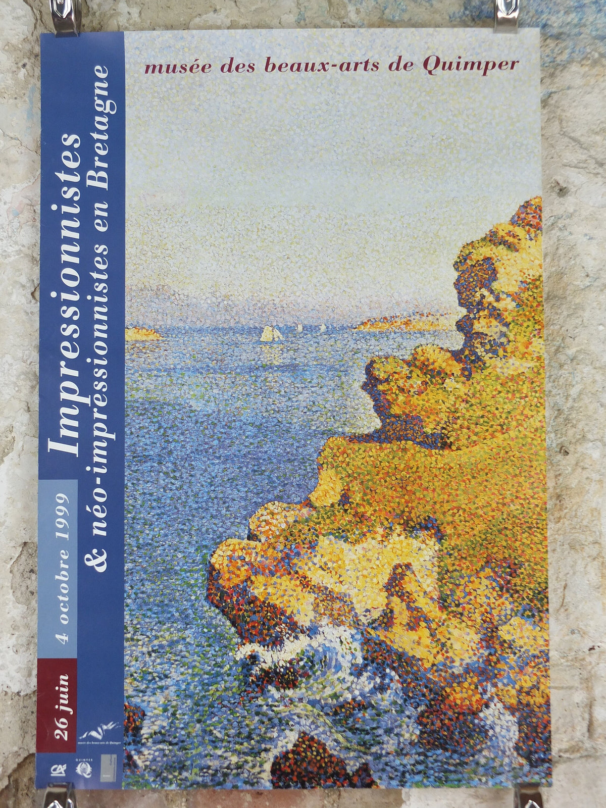 1999 Impressionists and Neoimpressionists of Brittany Poster, musee des beaux arts de Quimper, Pointillism gallery exhibition wall art decor