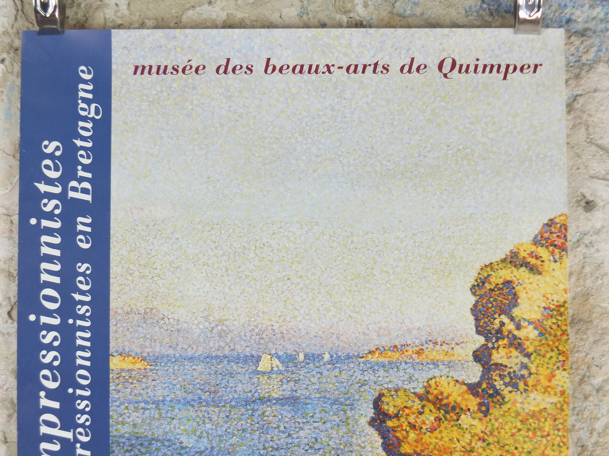 1999 Impressionists and Neoimpressionists of Brittany Poster, musee des beaux arts de Quimper, Pointillism gallery exhibition wall art decor
