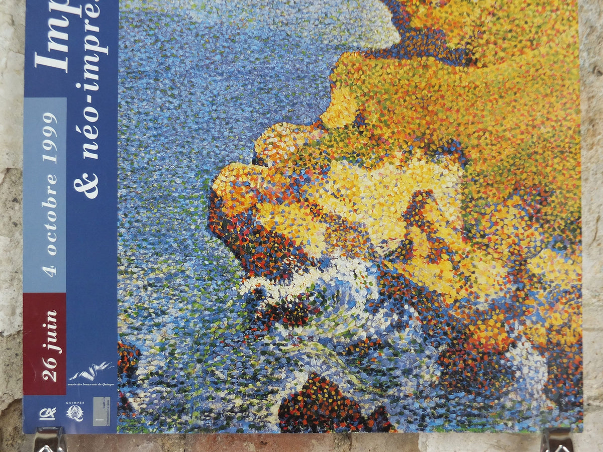 1999 Impressionists and Neoimpressionists of Brittany Poster, musee des beaux arts de Quimper, Pointillism gallery exhibition wall art decor