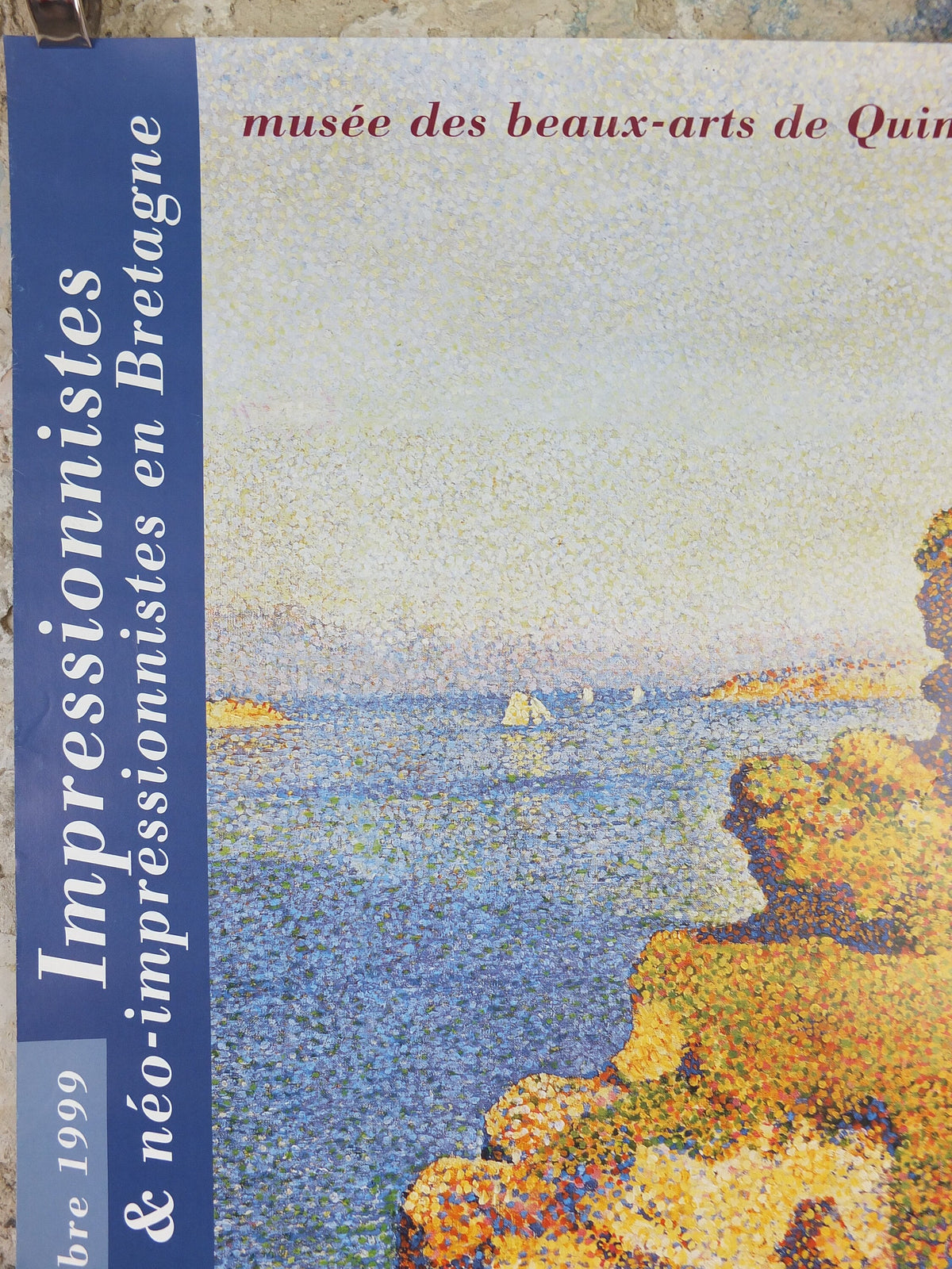 1999 Impressionists and Neoimpressionists of Brittany Poster, musee des beaux arts de Quimper, Pointillism gallery exhibition wall art decor