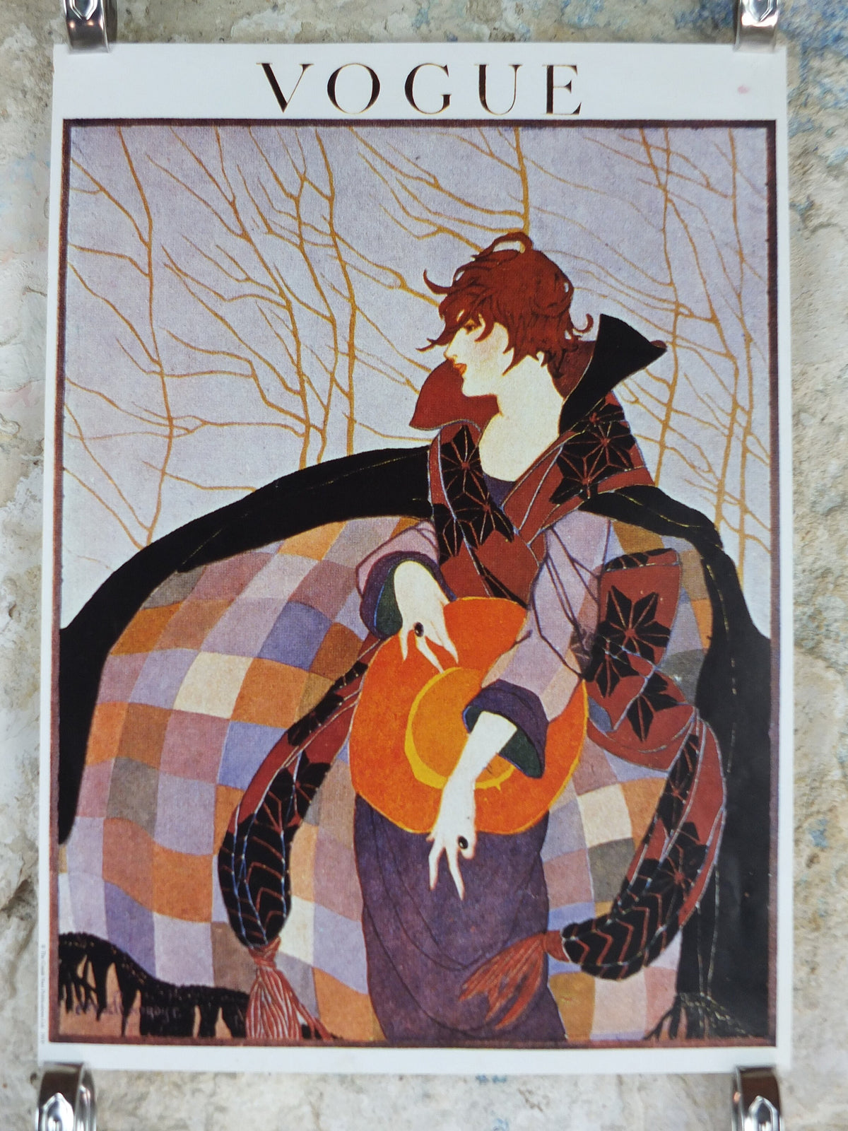 1980s Vogue Magazine Poster, Conde Nast 1919 cover reprint, by Helen Dryden, art deco nouveau, fashion Advertising, wall art decor