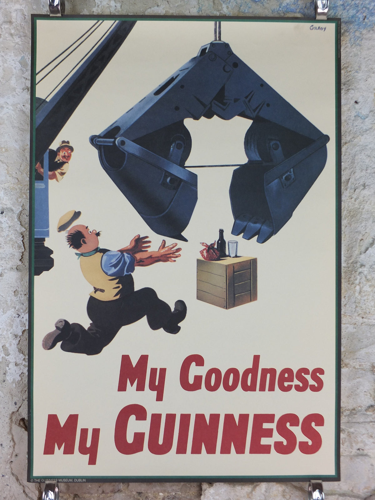 1990s Guinness Poster, My Goodness My Guinness, vintage from Guinness Museum, 1938 Advertising campaign Wall art by Gilroy retro 1990s