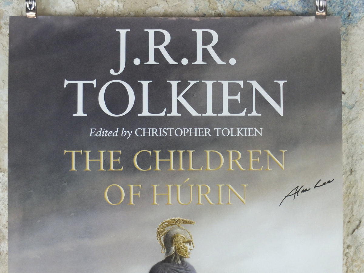 Signed The Children of Hurin Poster, by Alan Lee, Lord of the Rings, J.R.R. and Christopher Tolkien, Return to Middle Earth, wall art decor