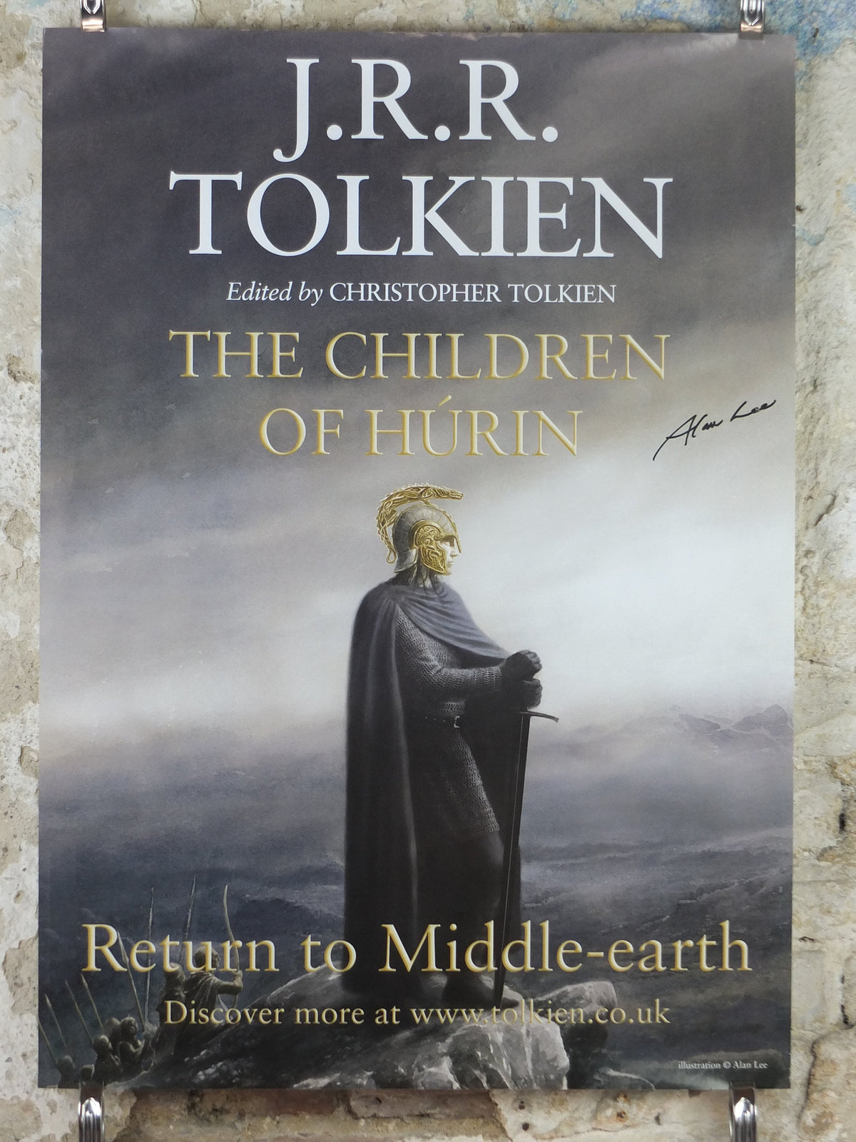 Signed The Children of Hurin Poster, by Alan Lee, Lord of the Rings, J.R.R. and Christopher Tolkien, Return to Middle Earth, wall art decor