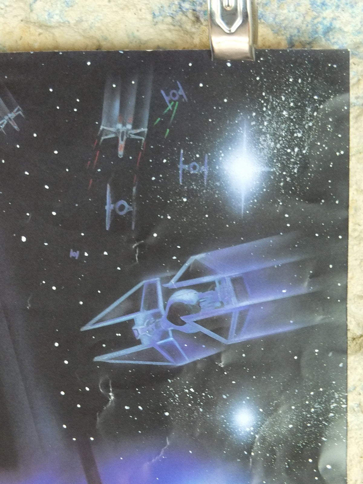 Signed 1997 Luke and Darth Vader Poster, Final lightsaber battle by Brian Rolfe, Emperor Palpatine, Lucasfilm, wall art film memorabilia