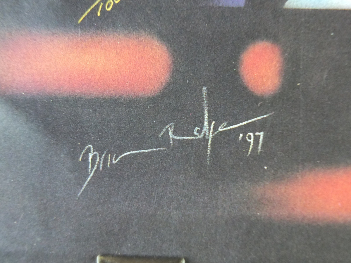 Signed 1997 Luke and Darth Vader Poster, Final lightsaber battle by Brian Rolfe, Emperor Palpatine, Lucasfilm, wall art film memorabilia