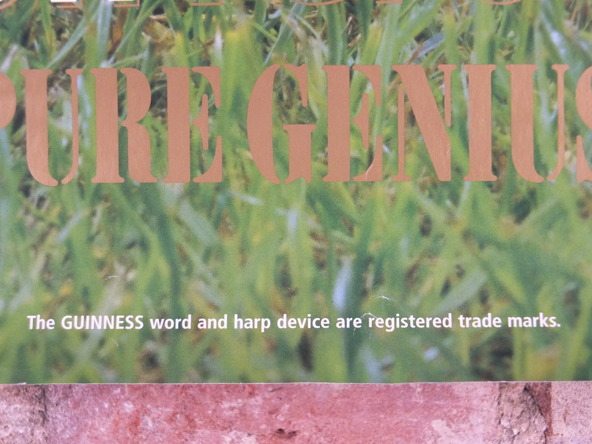 1999 Guinness Rugby Poster, Rugby World Cup, glass of cold Guinness, goal posts, advertising lager beer, wall art decor