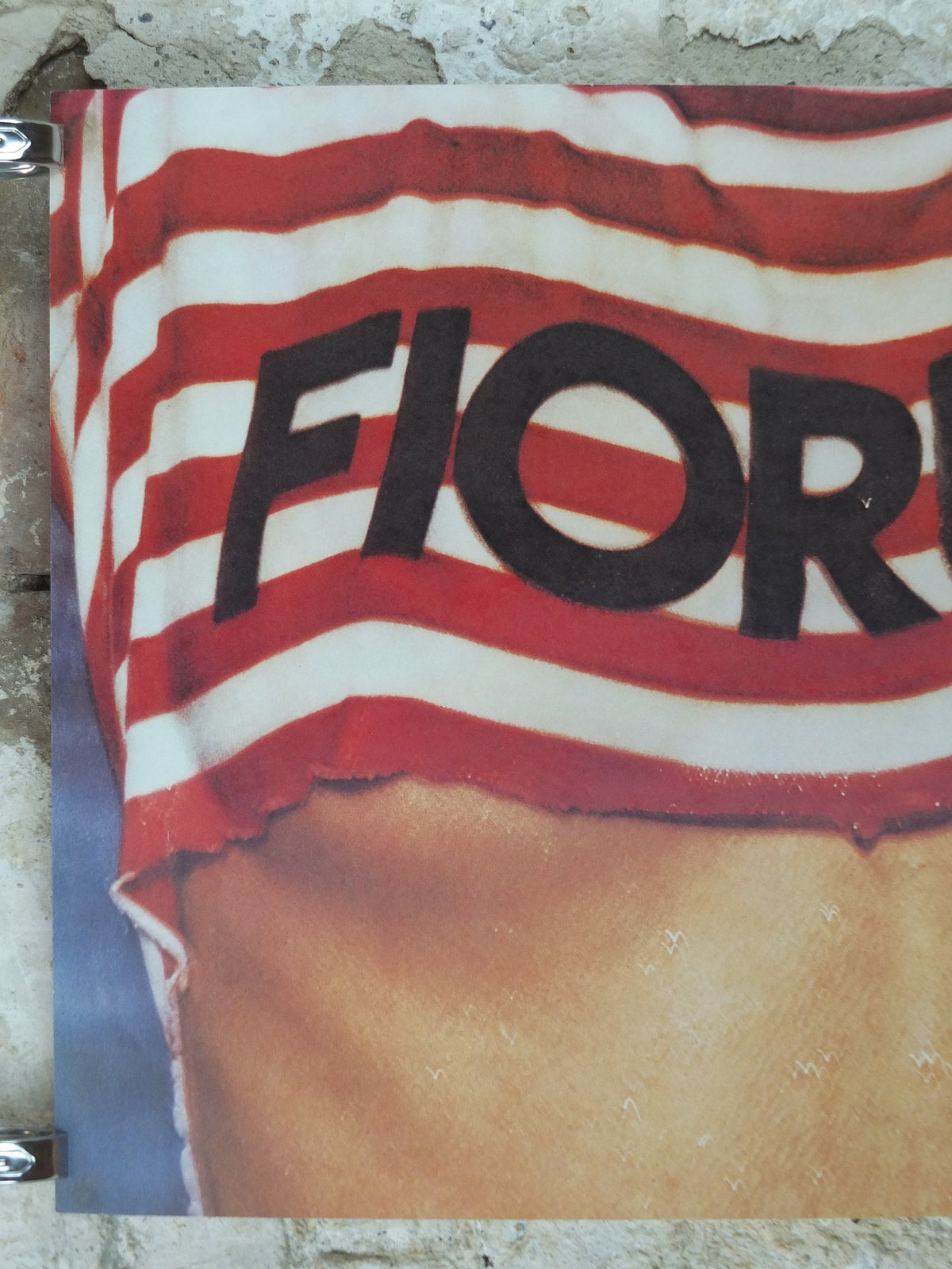 1980s Fiorucci rare Poster, red & white striped cut off shirt and midriff, Italian fashion label, attitude advertising retro wall art decor