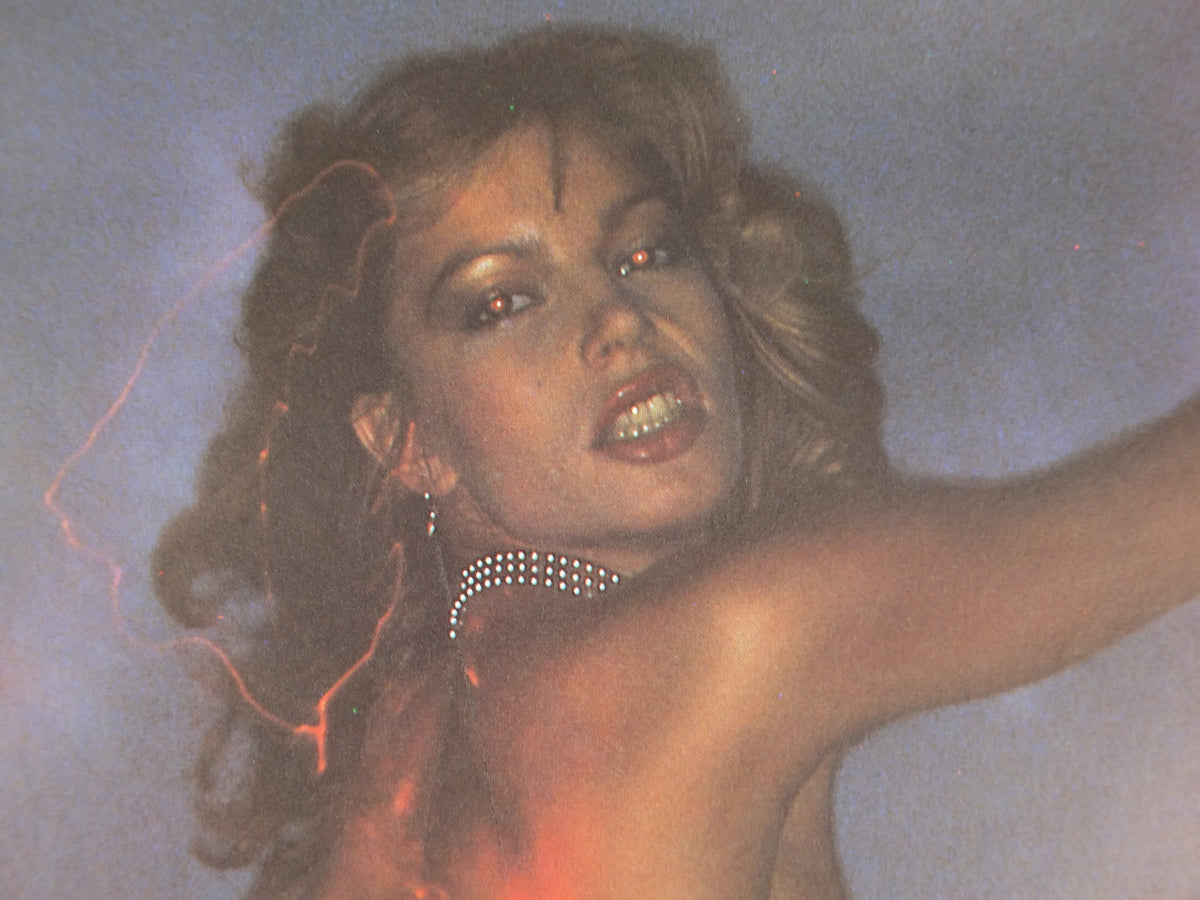 1980s Fiorucci rare Poster, Italian fashion label, disco minimal bikini & red high heels, fluorescent, advertising retro wall art decor