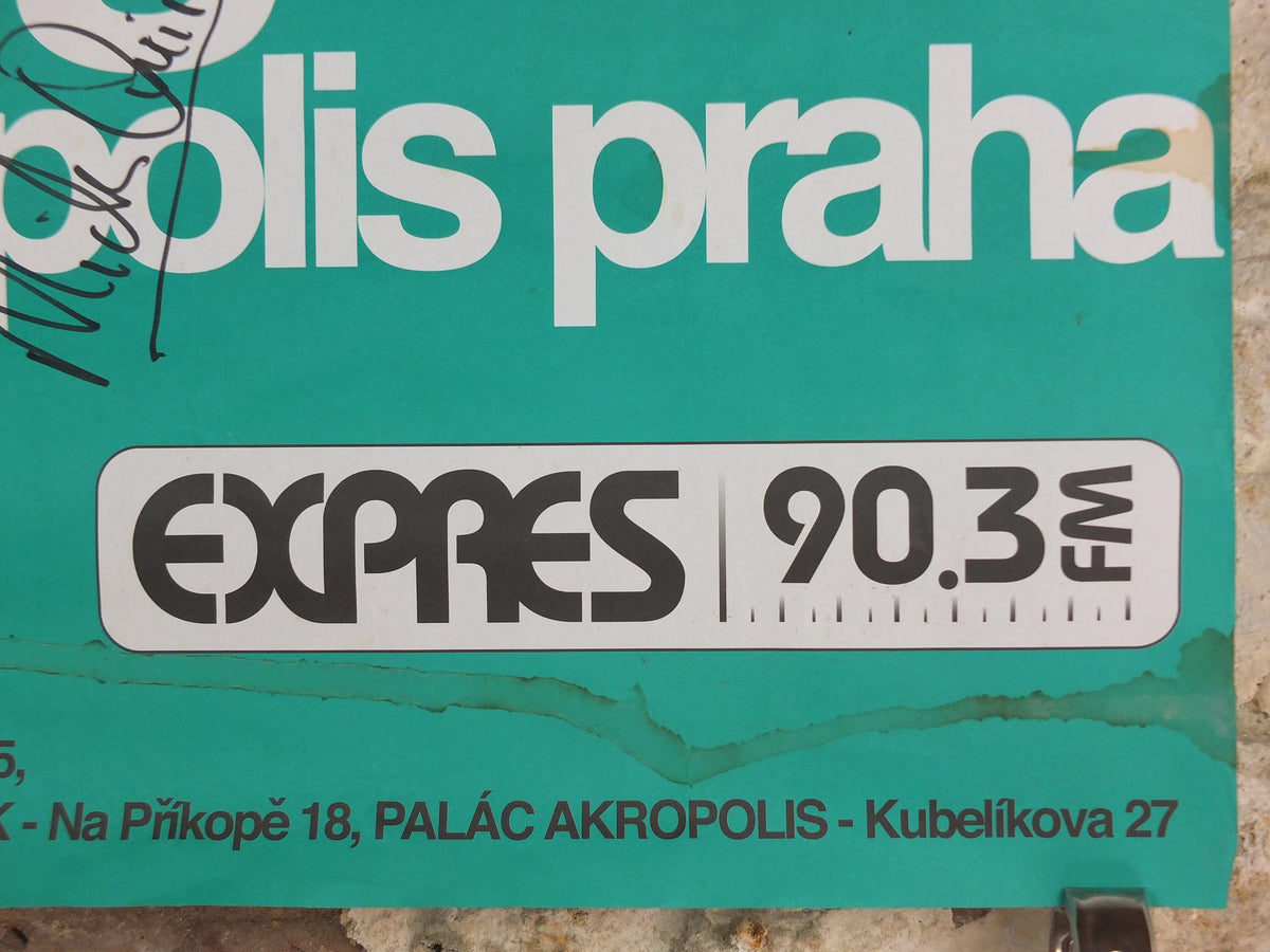 2003 signed Supergrass Concert Poster, Palac Akropolis Praha, signed by Gaz, Mick and Danny, Prague, Czechia, Britpop, music wall art decor