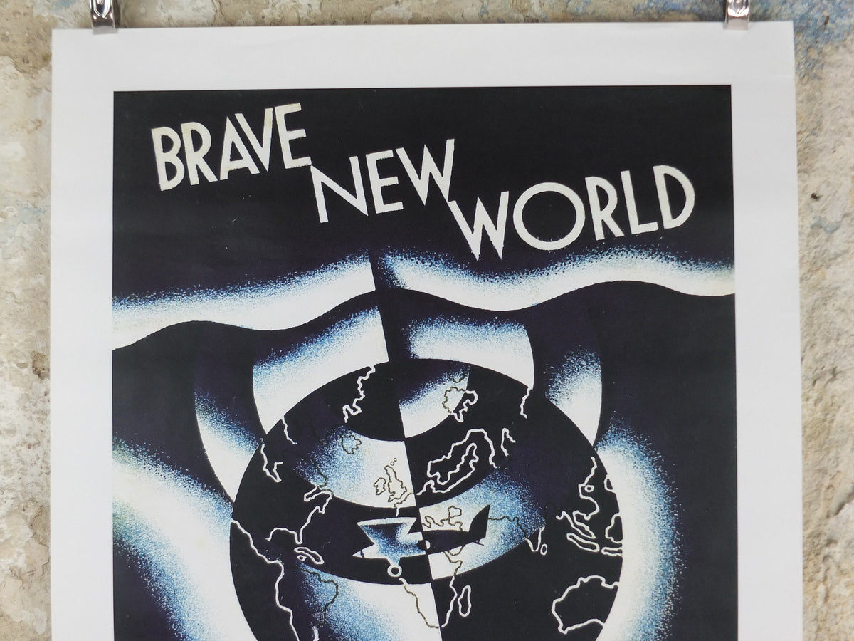 Brave New World Poster, Aldous Huxley, dystopian novel, Chatto and Windus, Bookish Design, reprint, wall art decor