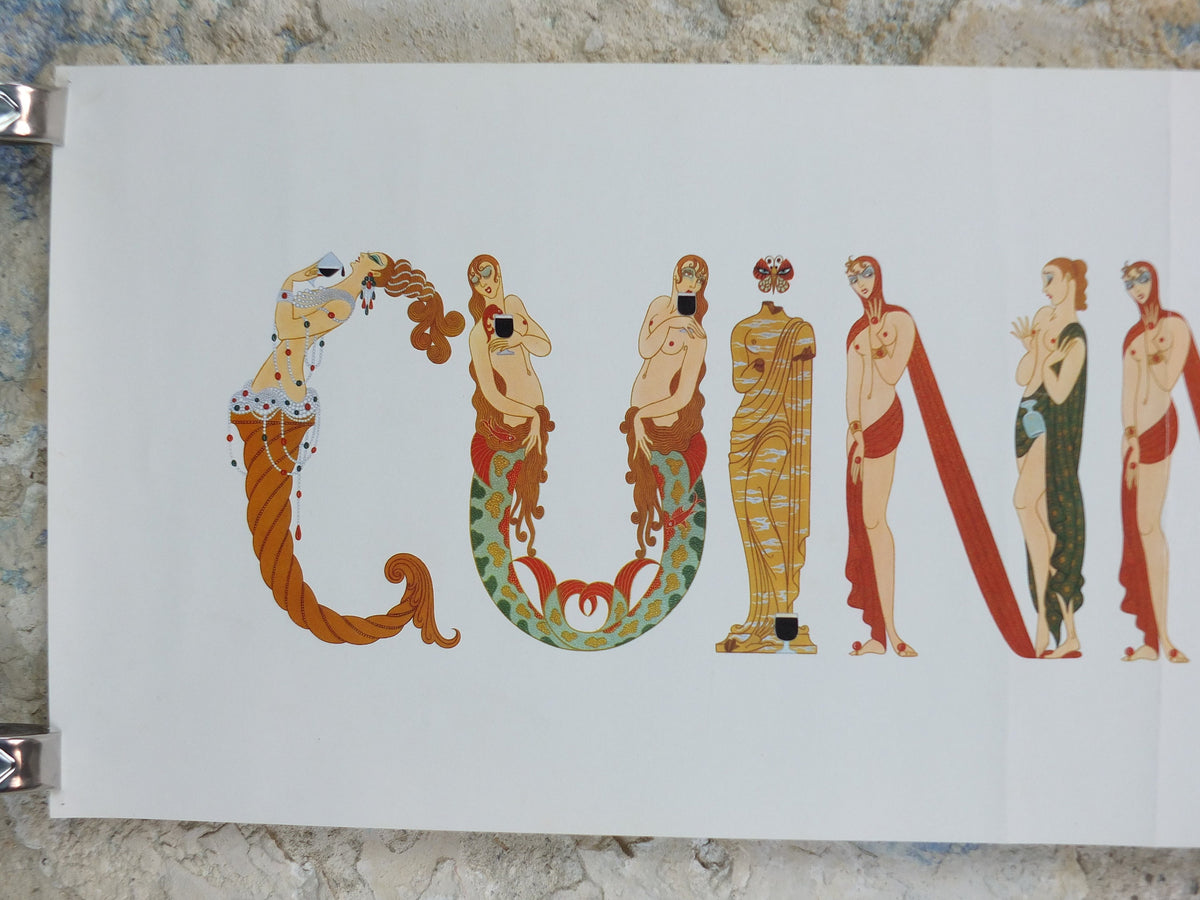 1974 Sophisticated Guinness Poster, by Erte, Opulant Mermaids and Greek Freizes, Advertising campaign Wall art retro decor