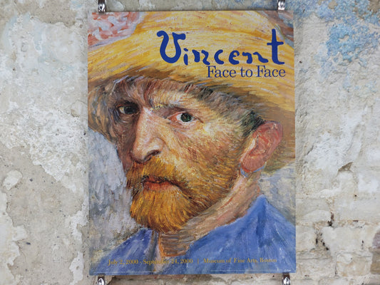 2000 Vincent Van Gogh Poster, "Face to Face" at the Museum of Fine Arts Boston, Post-Impressionism gallery exhibition, wall art decor