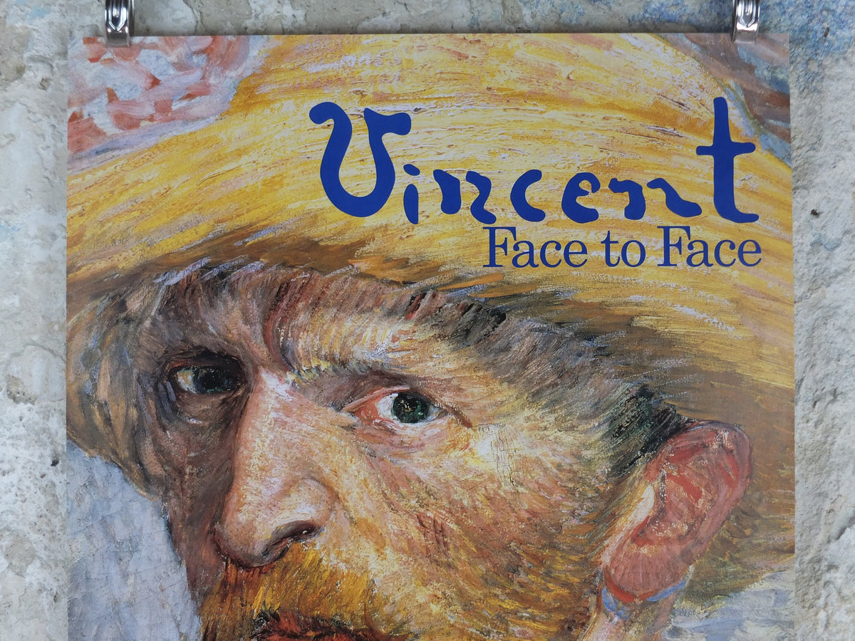2000 Vincent Van Gogh Poster, "Face to Face" at the Museum of Fine Arts Boston, Post-Impressionism gallery exhibition, wall art decor