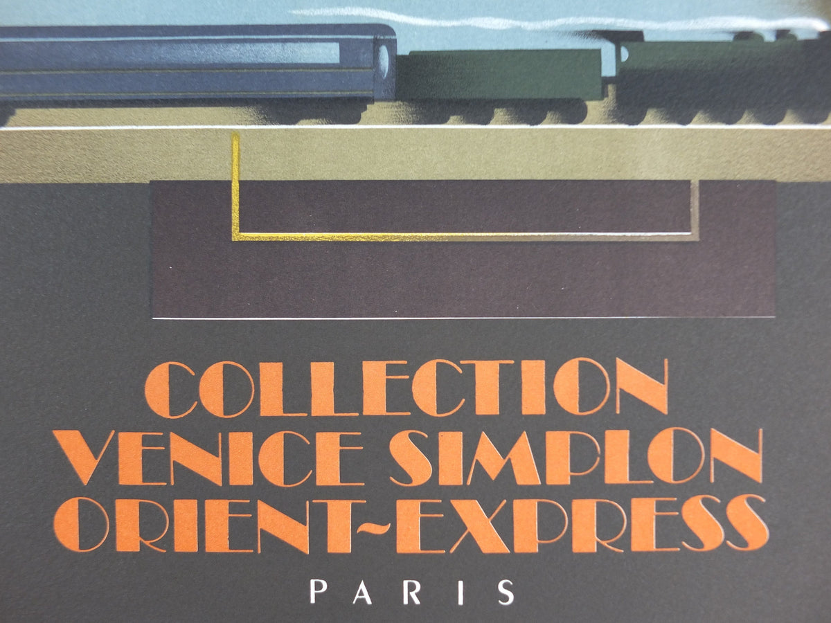 Original Venice Simplon Orient Express Poster, The Waiter by Fix Masseau, 1985 limited edition of 200, train, art deco, wall art decor