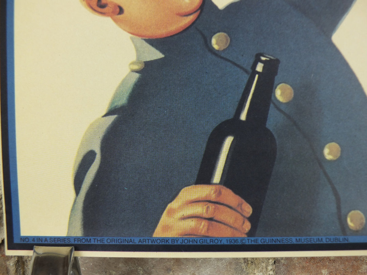 1990s My Goodness My Guinness Poster, from Guinness Museum, By John Gilroy 1936, Ostrich has swallowed a Guinness, Wall art retro decor