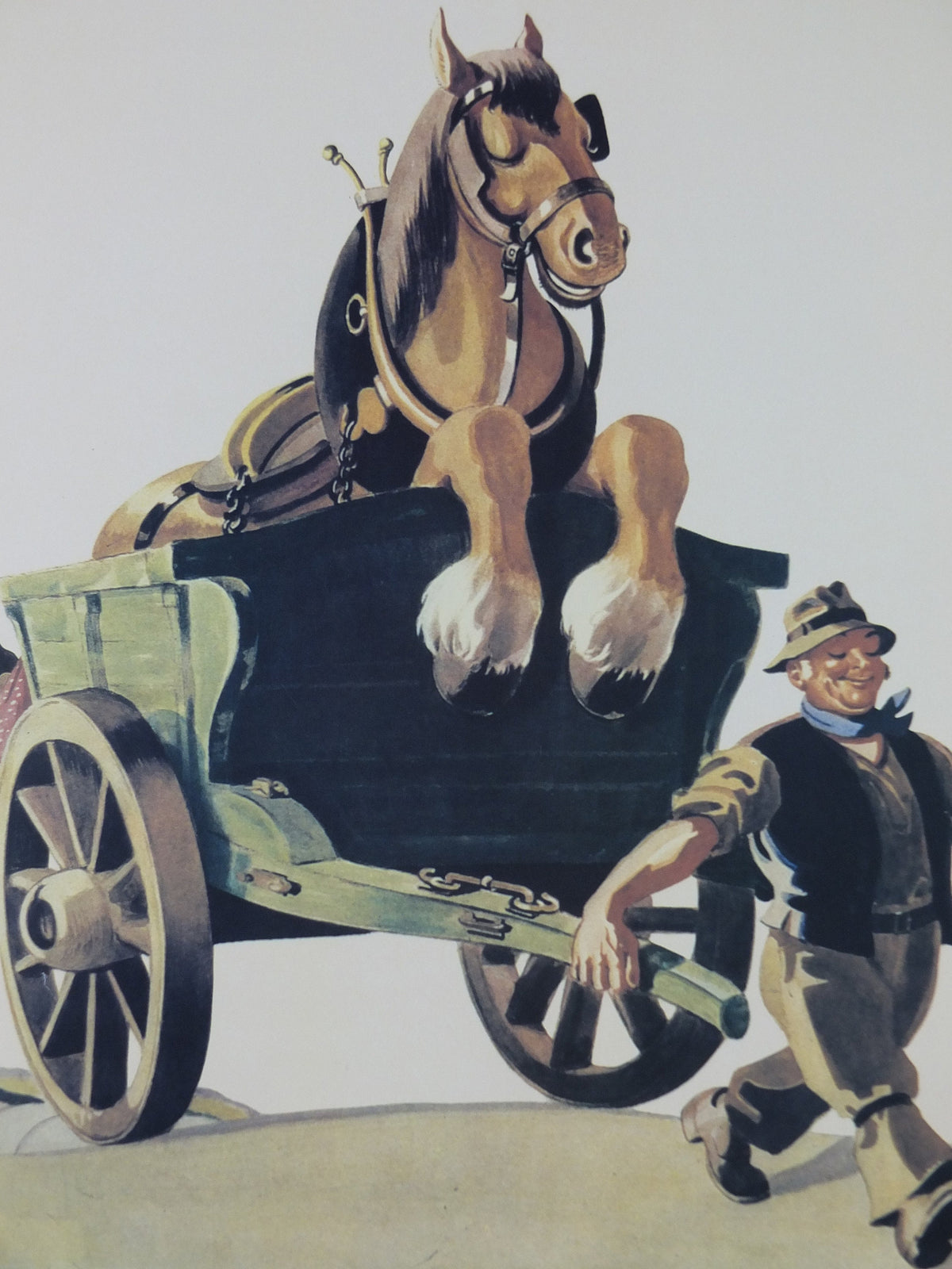 1990s Guinness for Strength Poster, from Guinness Museum, By John Gilroy 1949, Horse and Cart pulled by the farmer, Wall art retro decor