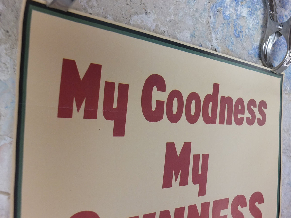 1990s My Goodness My Guinness Poster, from Guinness Museum, By John Gilroy, 1939 Pelican with bill full of Guinness, Wall art retro decor