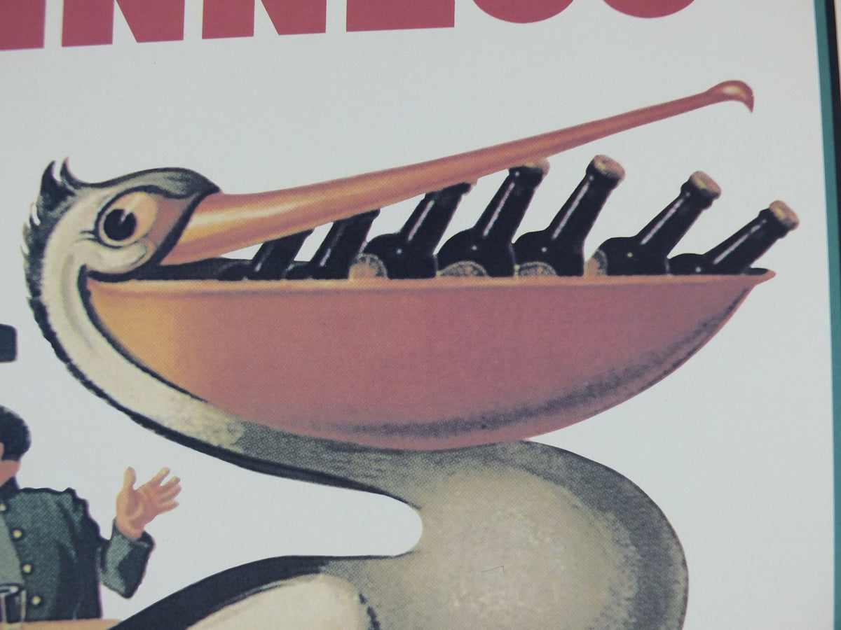 1990s My Goodness My Guinness Poster, from Guinness Museum, By John Gilroy, 1939 Pelican with bill full of Guinness, Wall art retro decor