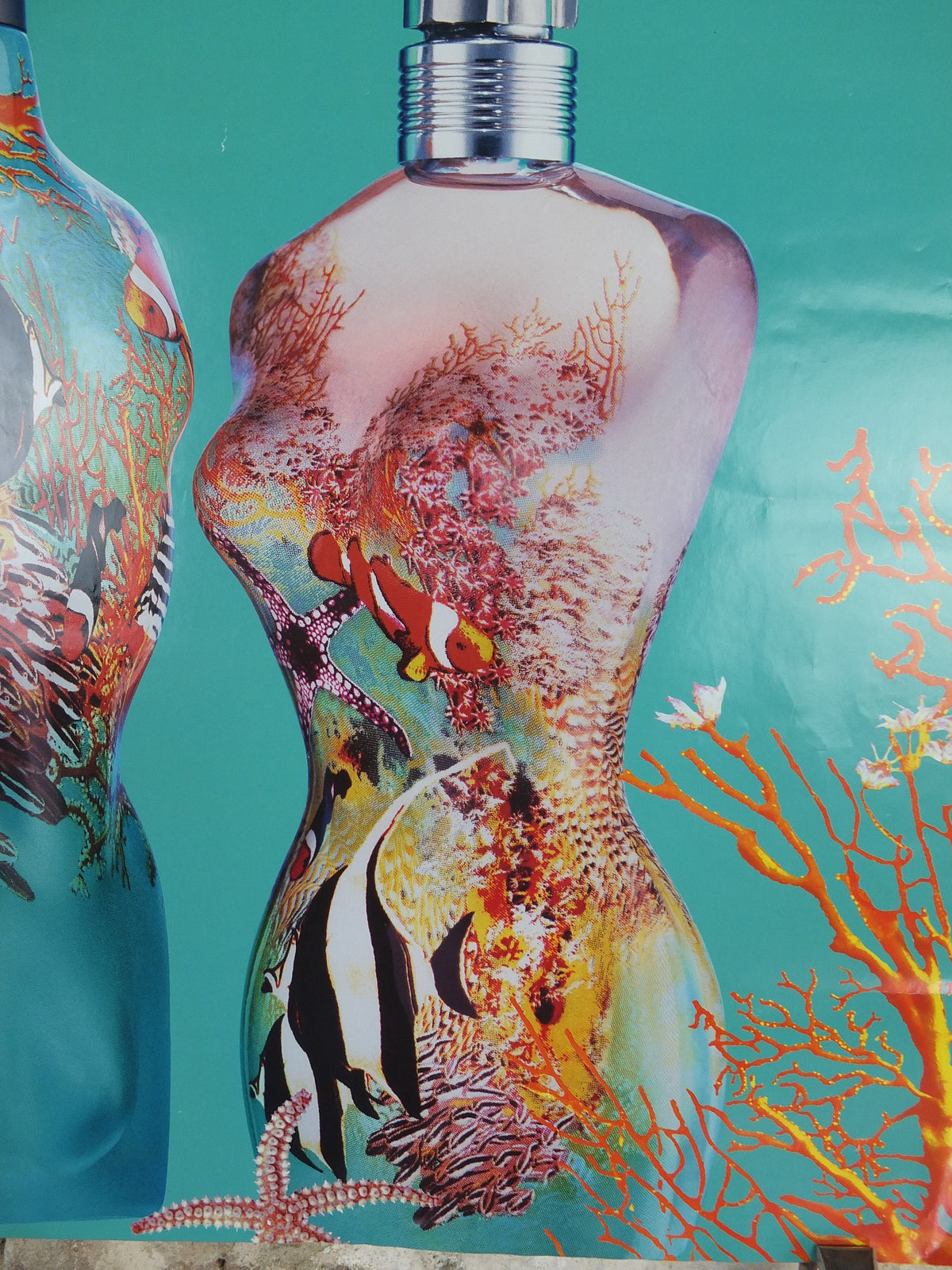 Jean Paul Gaultier Poster, Summer Fragrance, Classique & Le Male perfume bottles, les eaux des d'ete cosmetics, advertising, wall art decor