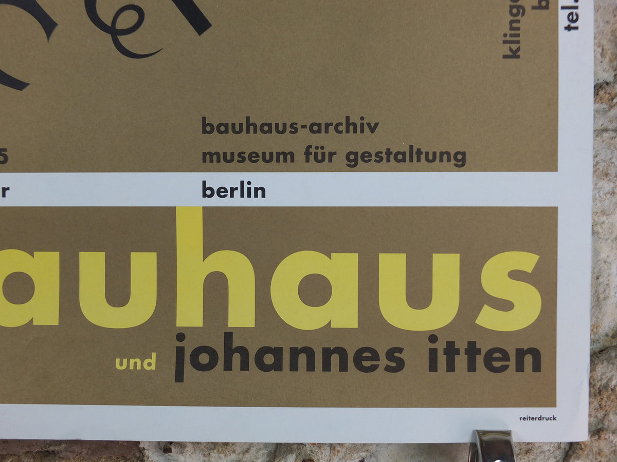 1994 Bauhaus Poster, Johannes Itten ‘Das Frühe Bauhaus’ (The Early Bauhaus), Art Deco Nouveau, gallery exhibition, wall art decor