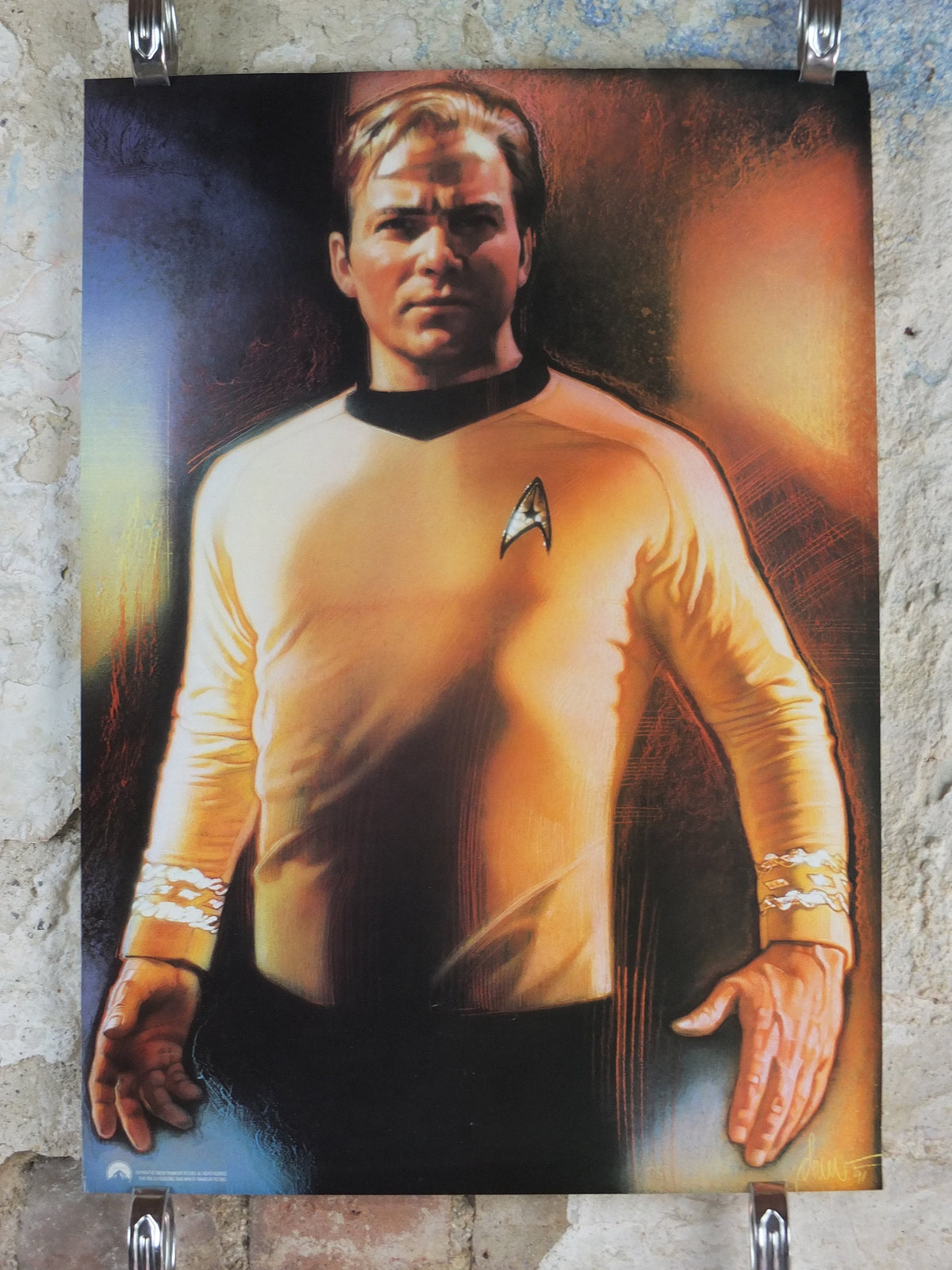 1992 Captain Kirk Poster, Star Trek, by Drew Struzan, William Shatner, Paramount Pictures, wall art cinema film memorabilia