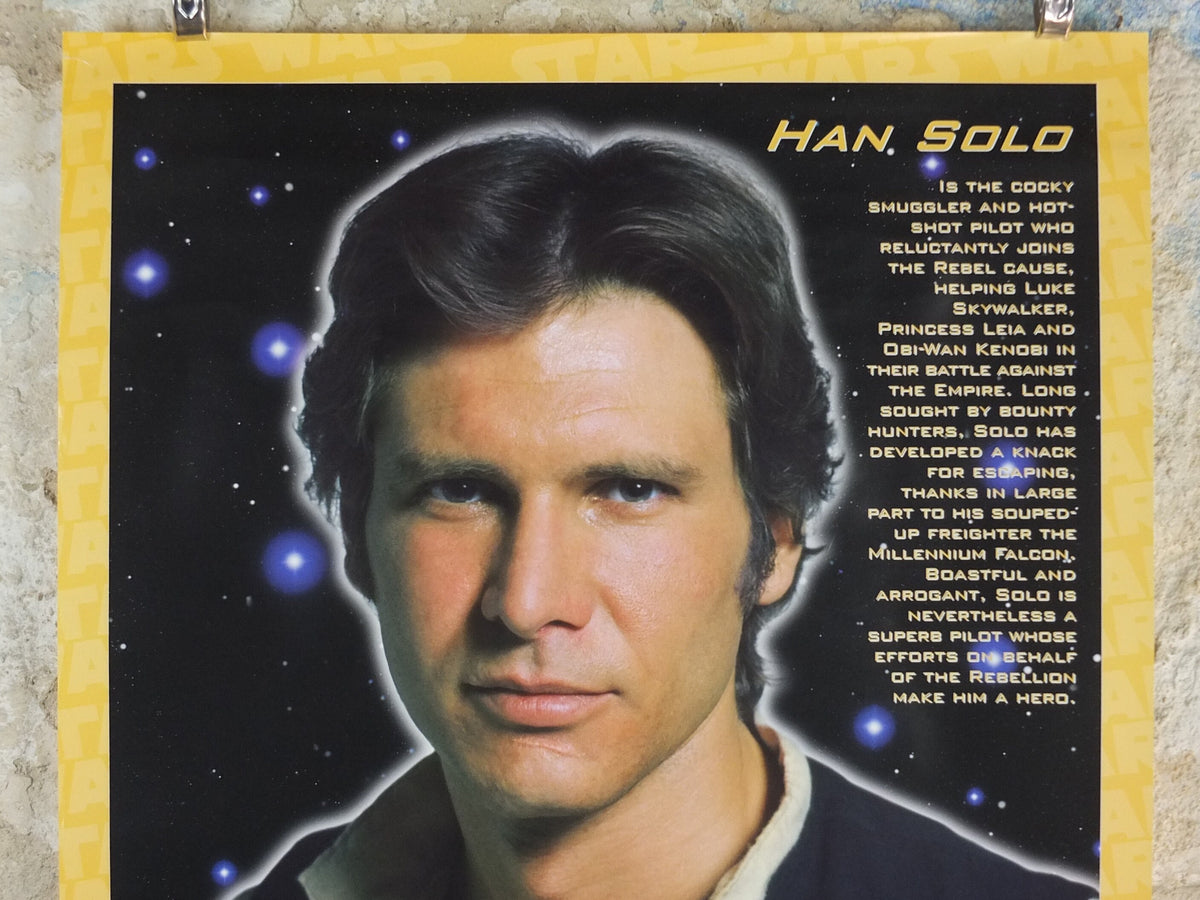 1998 Han Solo Poster, Lucasfilm, Harrison Ford, licenced to GB Posters, FPO466 wall art cinema film memorabilia