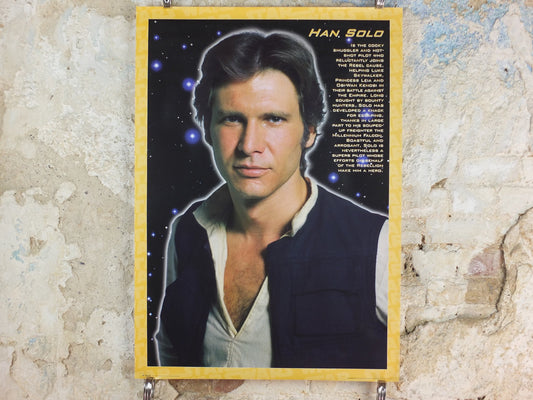1998 Han Solo Poster, Lucasfilm, Harrison Ford, licenced to GB Posters, FPO466 wall art cinema film memorabilia
