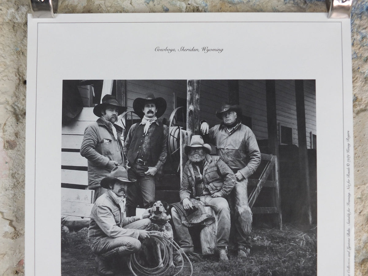 1989 Kenny Rogers Western Collection Poster, Cowboys Sheridan Wyoming, photography monochrome, country music, wall art decor