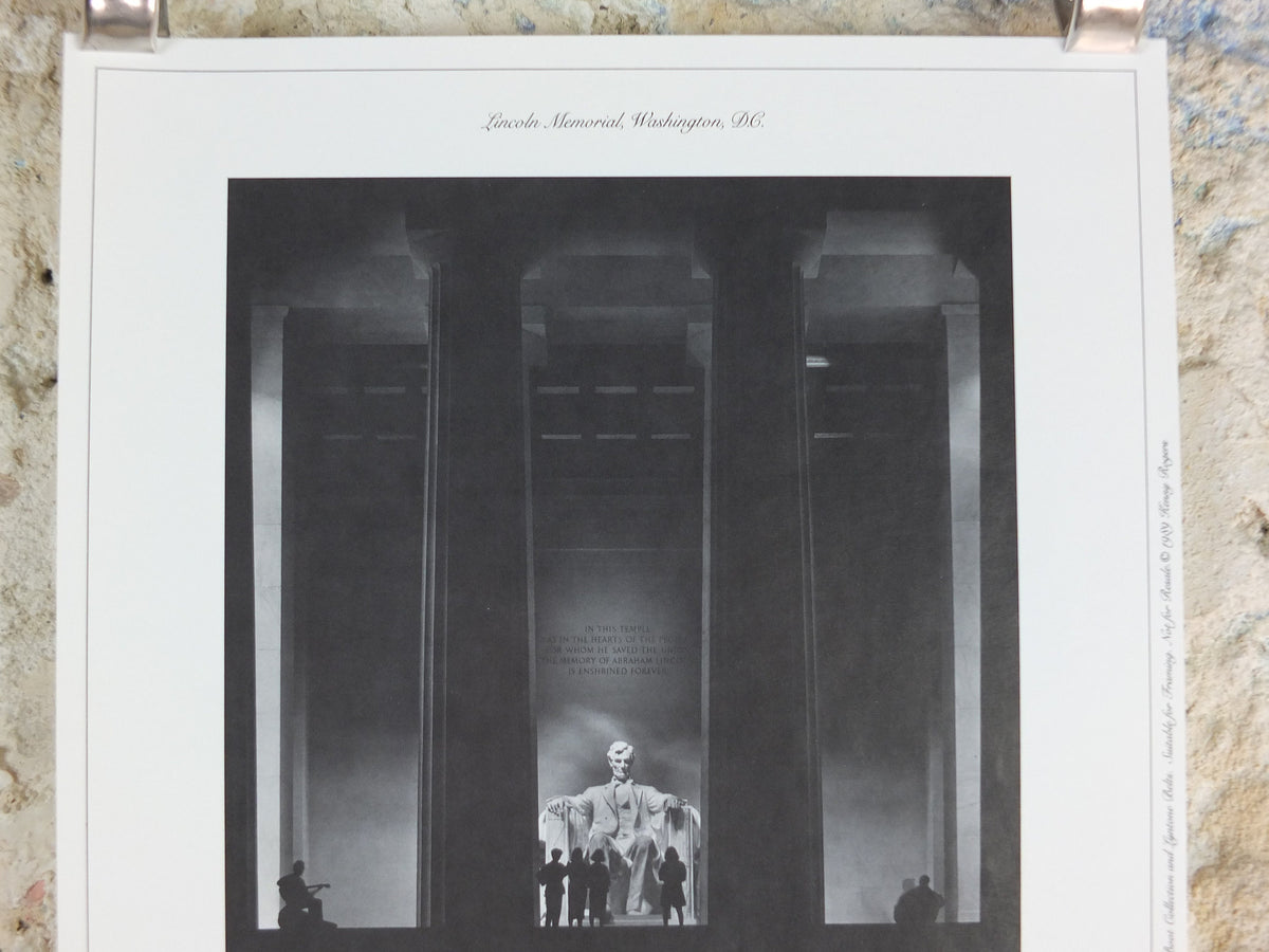 1989 Kenny Rogers Western Collection Poster, Lincoln Memorial Washington DC, photography monochrome, country music, wall art decor